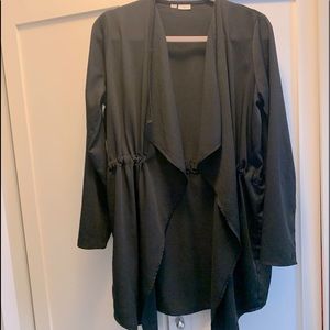 Robe like cardigan with waist draw string